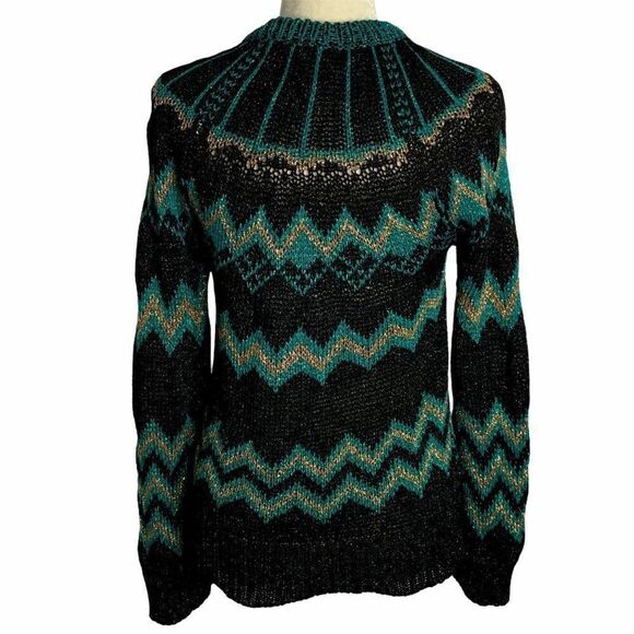 Nude Brand Metallic Loose Knit Pullover Sweater S - Picture 5 of 6